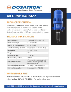 D40MZ2 injector | DosatronUSA